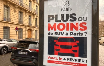 55% des votants à Paris soutiennent une augmentation de 200% du tarif de stationnement pour les SUV