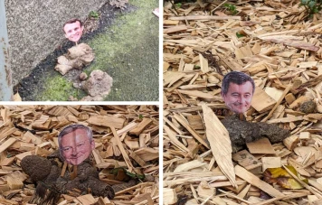 Portraits de politiciens français découverts sur excréments de chien à Rennes