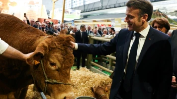 Inauguration apaisée du 61e Salon international de l'agriculture par Emmanuel Macron