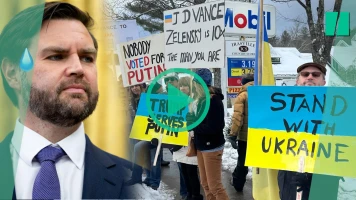 Protestations pro-Ukraine contre le vice-président J.D. Vance lors de ses vacances au Vermont