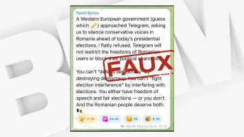 Pavel Durov accuse la France d'ingérence dans l'élection roumaine