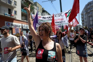 Manifestation à Bobigny le 21 juin 2025 contre l'économie de guerre et le génocide en Palestine