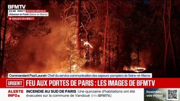 Incendie dans la forêt de Fontainebleau: "On a déjà évacué une quinzaine d'habitations", indique le commandant Paul Laurain