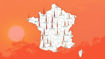 Les normales dépassées de 10°C au niveau national, de 18°C à Nantes, de 16°C à Bordeaux... Visualisez à quel point la canicule s'accompagne de températures exceptionnelles