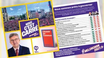 INFO FRANCEINFO. "Nous, c'est carré" : La France insoumise dévoile un tract et une affiche pour marquer le lancement de ses universités d'été